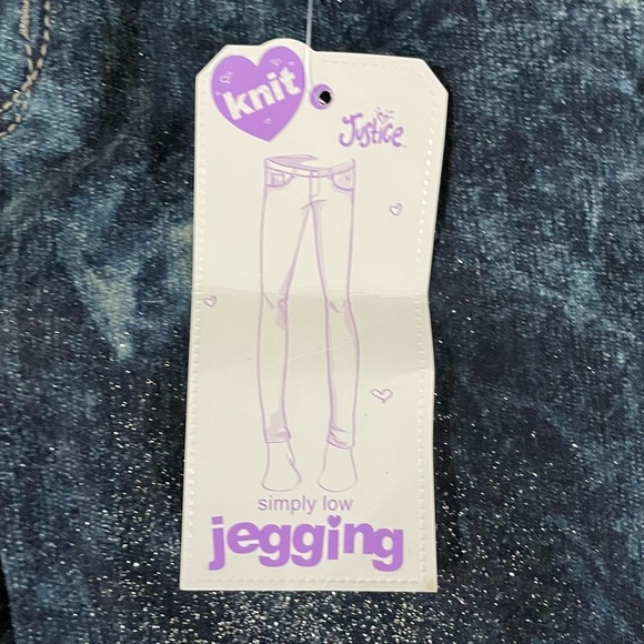 NWT justice girls sparkly jeggings sz 10 1/2 plus - Picture 3 of 6